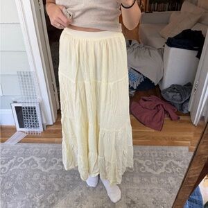 Z supply Light Yellow gauzy Textured Skirt
